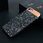 Wholesale iPhone SE (2020) / 8 / 7 Sparkling Glitter Chrome Fancy Case with Metal Plate (Black)